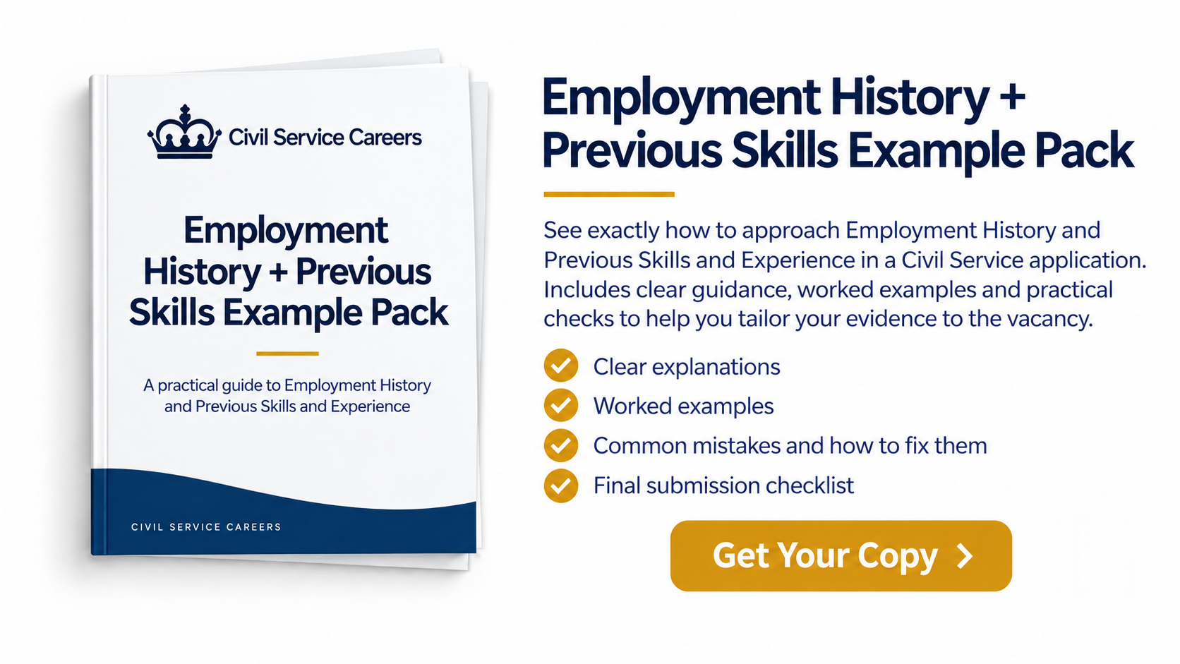 Employment History and Previous Skills Example Pack - Civil Service Careers
